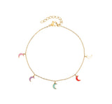 Rainbow Moons Anklet