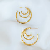 waterproof 18k gold on stainless steel earrings