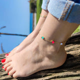 Rainbow Heart Anklet