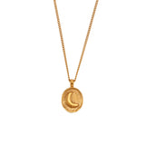 Gold Sun and Moon Necklace