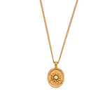 Gold Sun and Moon Necklace