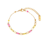 Yellow Pink Link Bracelet