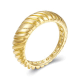 18k gold on stainless steel base croissant ring