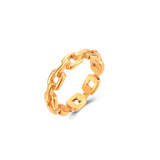waterproof 18k gold on stainless steel base chain link ring