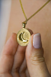 Gold Sun and Moon Necklace