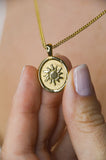 Gold Sun and Moon Necklace