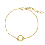 Dainty 18k gold on stainless steel bracelet